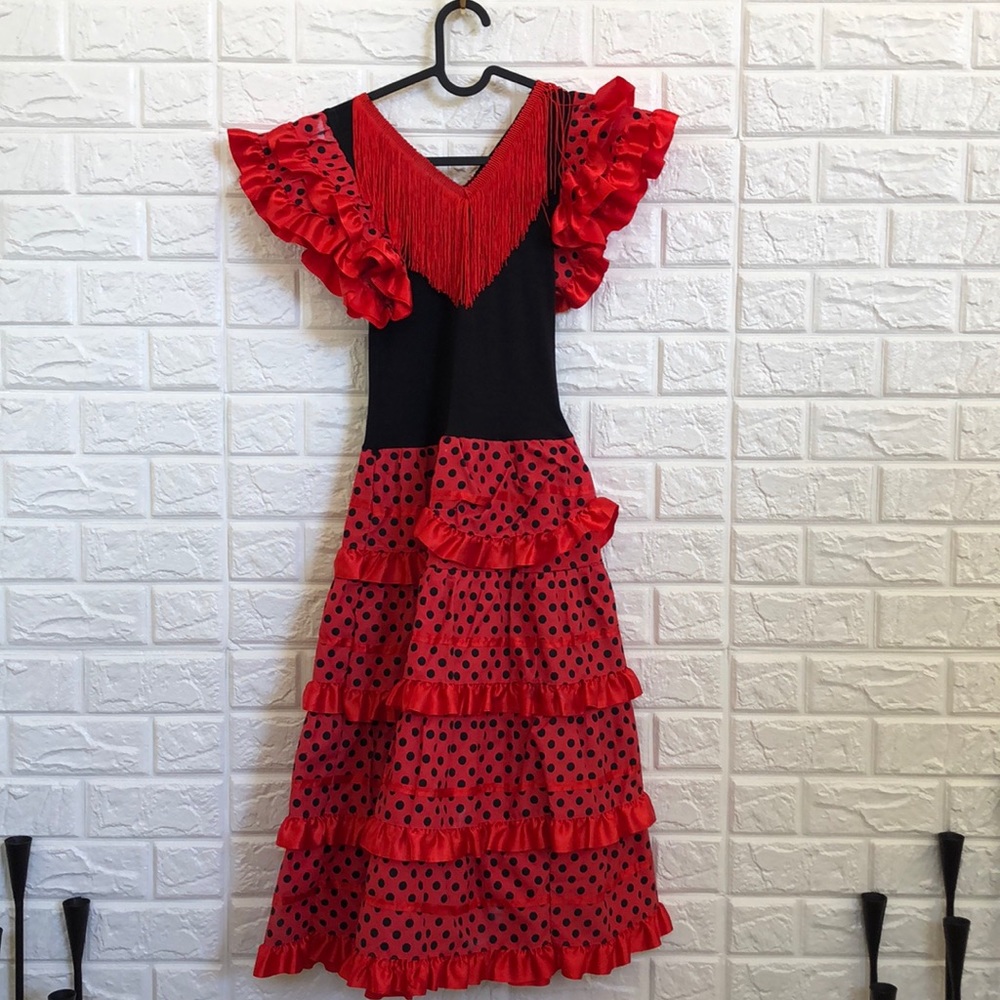 Red‎ polka dot fringe Halloween Costume